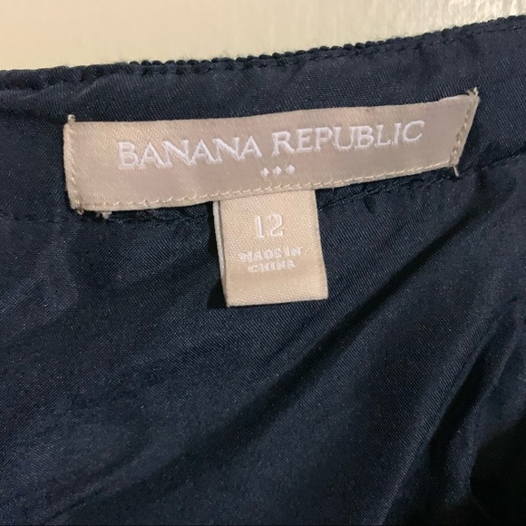 Banana Republic Blue Checked Plaid Mini/Midi Pencil Cotton Skirt. Size 12 - Picture 4 of 10